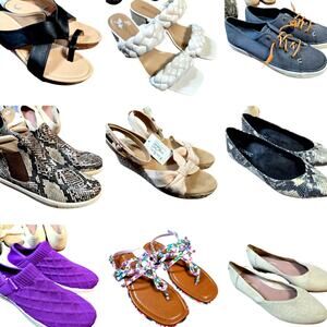 Bulk Women’s Flats Sandals Shoe Lot Of 9 Name Brand Wholesale Reseller Great ROI